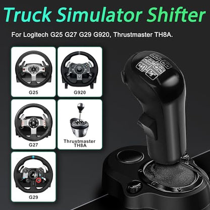 CNSPEED USB Truck Simulator Shifter, Gearshift Knob for ATS & ETS2 Games, PC Sim Racing Shifter Compatible with Logitech G29 G25 G27 G920 Thrustmaster TH8A and Fanatec SQ