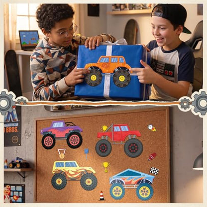 45 Sheets Monster Truck Stickers for Kids Toddlers, Make Your Own Monster Truck Stickers Birthday Party Favors Activities Goodie Bag Filler Crafts for Kids Classroom - style: Monster Truck 45 Sheets