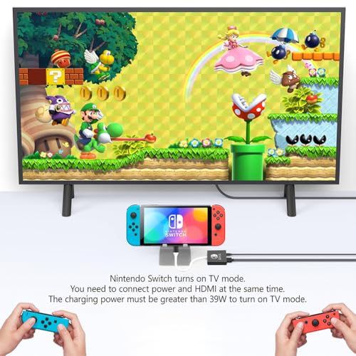 Switch1 Dock,Switch TV Dock TV Docking Station for Nintendo Switch/Switch OLED/Steam Deck,HDMI 2.0 4K@30HZ Portable with PD 100W Charging, USB 3.0 Port（3-in-1）
