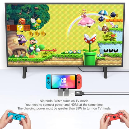 Switch1 Dock,Switch TV Dock TV Docking Station for Nintendo Switch/Switch OLED/Steam Deck,HDMI 2.0 4K@30HZ Portable with PD 100W Charging, USB 3.0 Port（3-in-1）