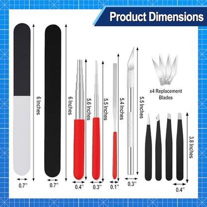 Mandala Crafts 23 PCS 3D Metal Model Tool Sets with Pliers, Knife, Bending and Twisting Tools, Winding Rod - Professional Model Building Set for Assembling Miniatures Mecha Cars - style: 3D Metal Model Tool 25 PCs
