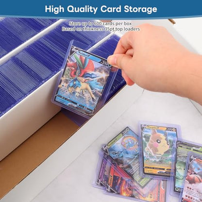 4 Pack Trading Card Storage Box, 2340 Count Card Storage Box White Sports Cards Storage Box Card Organizer Box Trading Card Box for Storing Protecting and Organizing Soccer Basketball Game Cards - style: 4 Set-1