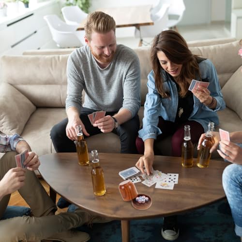 ibasenice Wooden Dice Cup with Lid Solid Wood Dice Shaker Cup 5 Dices Included for Board Games Party Games Bar and Ktv Entertainment Accessories