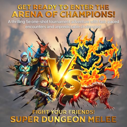 Wondrous One Shot - Super Dungeon Melee Collection, Complete 5e One-Shot Adventure, Miniatures, Adventure Book, Encounter Maps and Item Cards, Gifts for Players & Game Master