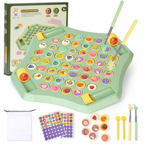 Fruit Memory Matching Game, 54 Piece Family Board Game | 54 fruit themed pieces for quick flip for memory matching, family play, classroom activities, and travel fun - color: L-fruit