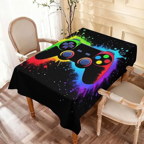 Fashion Wrinkle Resistant Table Cover Kitchen Dining Tabletop for Holiday Party Gaming Video Game Cool Games - color: Color71, size: 59.8x71.7in