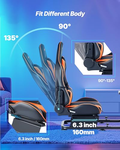 VEVOR Racing Wheel Stand, Heavy-Duty Simulator Cockpit Steering Stand with Dual-Rail Dual-Arm, Fit Logitech G25,G27,G29,G920,G923, Thrustmaster T300RS,TX F458,T500RS,T3PA-PRO (F1/GT) and CSR Pedals - size: Dual-Track Arm Cockpit