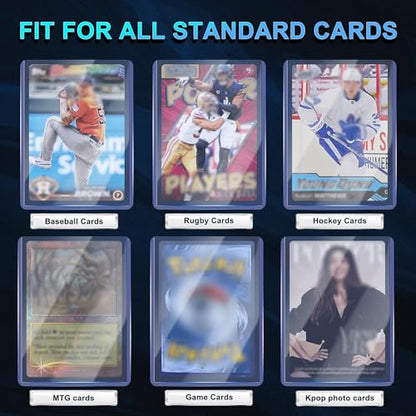 400 Card Sleeves, Clear Hard Sleeves for Cards, 3"X4" Card Protectors, Baseball Card Sleeves, Hard Plastic Card Holder for Trading Sports Football Game Cards (200 Hard Sleeves+200 Penny Sleeves) - size: 200 Hard+200 Soft Sleeves