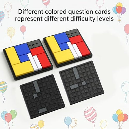 WLLHYF Logic Puzzle Brain Teaser Game for Adults, 2 Pcs 88 Challenges 4 Difficulty Levels Puzzle Toys Portable Design Brain Training Logic Puzzles Game for Travel Classrooms Homes