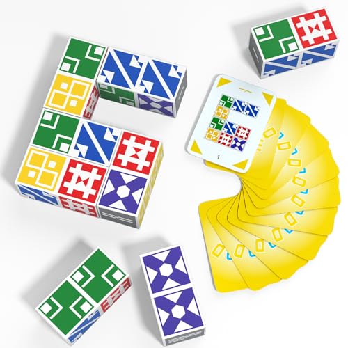 Family Matching Game for Kids & Adults, Block Puzzle Board Games for Boys & Girls Ages 6-8 8-12, 2 Player Card Puzzles for Children 6+ Year Olds - size: Edition 1.0: 2 players