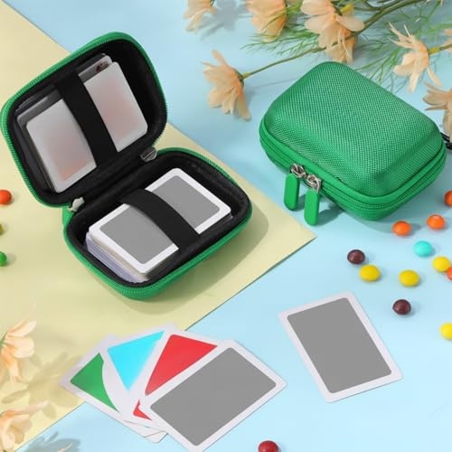 Sanwuta 2 Pcs Travel Card Games Case Playing Card Case EVA Hard Protective Storage Carrying Bag for Classic Playing Box Not Including Cards (Green) - color: Green