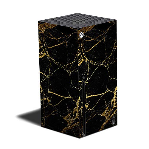 MightySkins Skin Compatible with Xbox Series X - Black Gold Marble | Protective, Durable, and Unique Vinyl Decal wrap Cover | Easy to Apply and Change Styles | Made in The USA - color: Black
