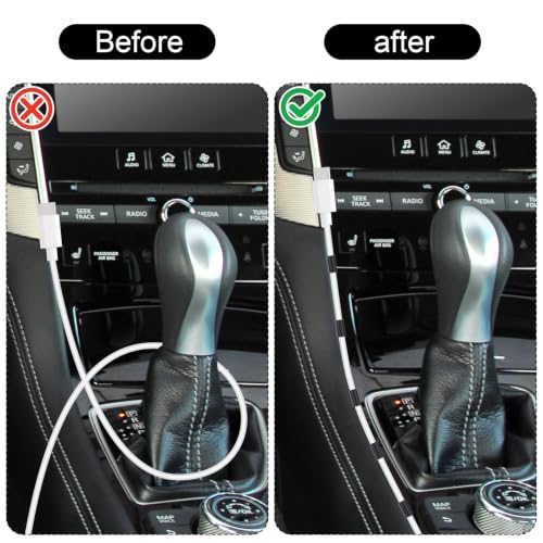NQEUEPN 12pcs Car Trim Cable Clips, ABS Wedge-Shaped Hidden Cable Organizer Clips Wire Management Cord Holder for Vehicle Interior Phone Chargers Dash Cams Easy Installation (Black)