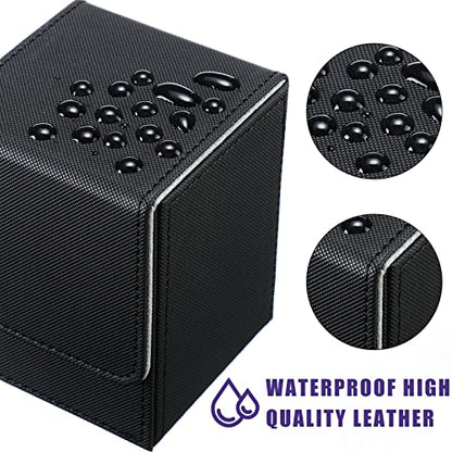 Yookeer 4 Pieces Leather Deck Card Boxes Cards Deck Game Box for Collectible Playing Card Box Compatible with MTG Commander(White, Black, Purple, Yellow,Vertical) - color: White, Black, Purple, Yellow, style: Vertical