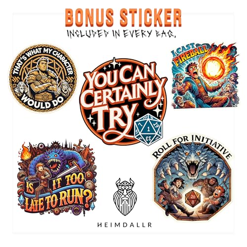 HEIMDALLR Mystery Metal DND Dice Set – 7pc Blind Bag with Random Class & Funny DND Stickers – Metal Role Playing Dice for Dungeons and Dragons – Gift for D&D Players, Great for New Characters - color: Mystery Metal Dice 1-pack