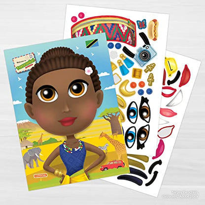 Bendon Faces Around The World Create A Face Reusable Sticker Book, Diversity Books, 32 Pages, 54335