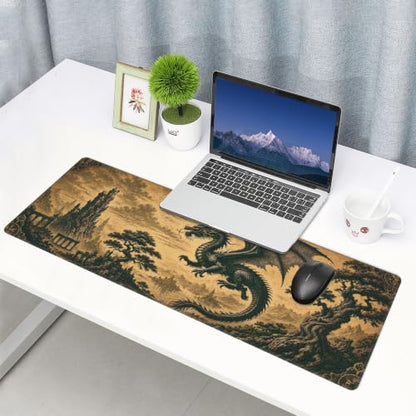 Dragon Mouse Pad XL Large Mousepad Non Slip Rubber Base Desk Mat for Laptop Computer Gaming 31.5" X 12" - color: Dragon