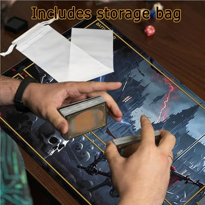 MTG Playmat Stitched Edges, MTG Mat with Zones 24 x 14 inches for MTG DTCG CCG RPG Trading Card Inked Skull Playmats Smooth Rubber Surface Battle Game - color: Pattern10