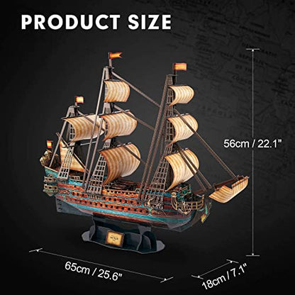 CubicFun 3D Puzzle Spain Puzzle Gift Boat Boat Model San Felipe 248 Pieces | Puzzle gift, boat model - style: Ship of San Felipe
