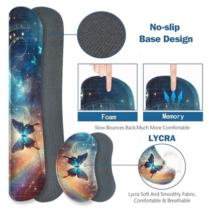ToLuLu Large Mouse Pad Desk Pad Set, Wrist Rest Support Desk Mat for Keyboard and Mouse, 4PCS 35.4”x15.7 XXL Giant Mouse Pad, Non-Slip Base Stitched Edges Mousepad Home Office, Glittering Butterfly - color: Glittering Butterfly