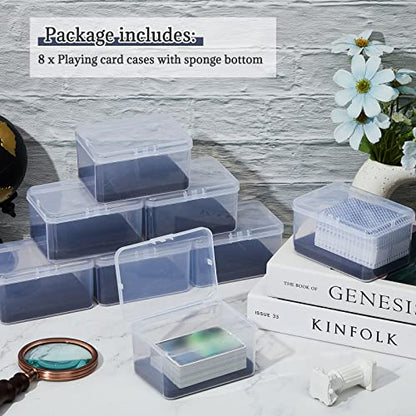 8 Pcs Plastic Card Case Boxes for 162 Pcs Game Cards 3 Decks of Playing Card Clear Plastic Holder Box Organizer for Travel Game, 4. 7 x 3. 3 x 2. 5 Inch, Cards Not Included