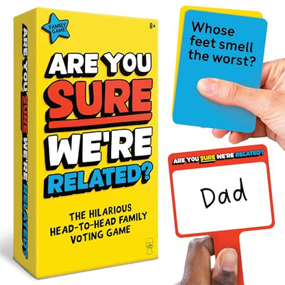 Lucky Egg are You Sure We’re Related? – Hilarious Family Games for Kids and Adults | Board Game with 200 Cards, Paddles & Spinner | Party Games for Family Game Night for 8+ | 2–8 Players
