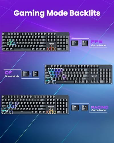 Redragon K671KS Wireless Mechanical Gaming Keyboard, Tri Mode BT/2.4G/USB-C Hot Swappable Custom Keyboard, RGB Backlit Computer Gaming Keyboards, PBT Keycaps, Programmable for PC/Tablet/MAC - color: Deep Black