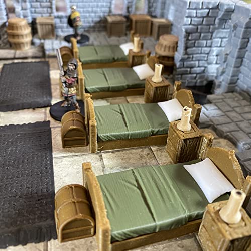 Soldier Barracks Miniature Terrain Set for Tabletop Role Playing Games 28mm Scale