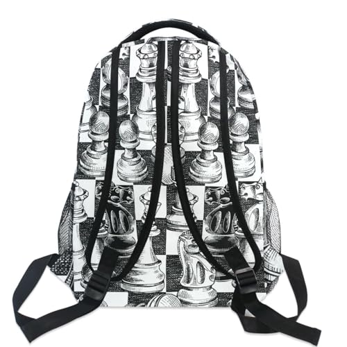 Backpack Black White Chess Board Bookbag Daypack Travel Hiking Camping School Laptop Bag - color: Multi Pattern 13