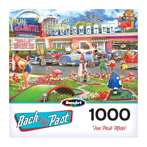 RoseArt - Back to The Past - Fun Park Motel - 1000 Piece Jigsaw Puzzle for Adults - style: Fun Park Motel