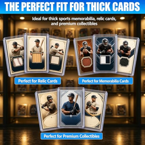 DEDC 50 Top Loader Thick Card Load Holder Storage for Trading Cards Sports Sleeves Hard Plastic 260 Point Protective Toploaders 3"x4" Rigid Memorabilia Collectibles - size: 260pt