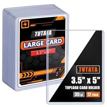 3.5x5 Inches Oversize Card Topload Holders – 12 Pack, Premium Top Loaders for MTG Planechase Cards, Clear Rigid Top Loader Protectors