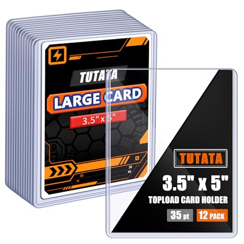3.5x5 Inches Oversize Card Topload Holders – 12 Pack, Premium Top Loaders for MTG Planechase Cards, Clear Rigid Top Loader Protectors