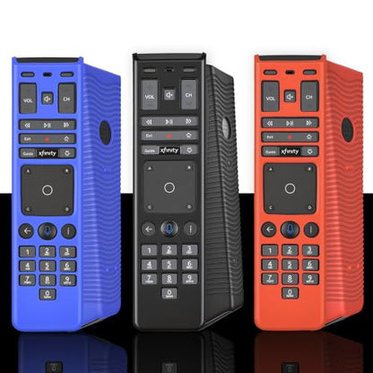 [3 Pcs] Protective Case Skin for Xfinity Remote Control, Silicone Case Skin Sleeve for XFinity Comcast XR15 Voice Remote, Light Weight, Anti Slip, Shockproof - Blue & Black & Red