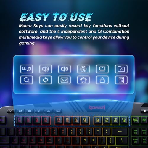 Redragon S101-3 PRO Gaming Keyboard and Mouse, RGB Backlit Programmable Keyboard Mouse with Software, Independent Macro Record Keys, Value Combo Set, New Update Version - color: Black