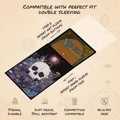 Psychedelic Skull 4 - MTG Card Sleeves, 104ct, Standard Size | Perfect for Double Sleeving, Smudge Resistant Matte Back, Standard 66x92mm - Compatible with Magic The Gathering & TCG Cards - color: Psychedelic Skull 4