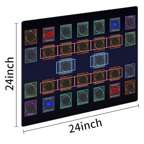 Stitched for Yugioh Playmat, 2-Player, Master Rule Duel Field Zones, Large Card Game Mat, Original Art Designs & Accessories (Basic4) - color: Basic4