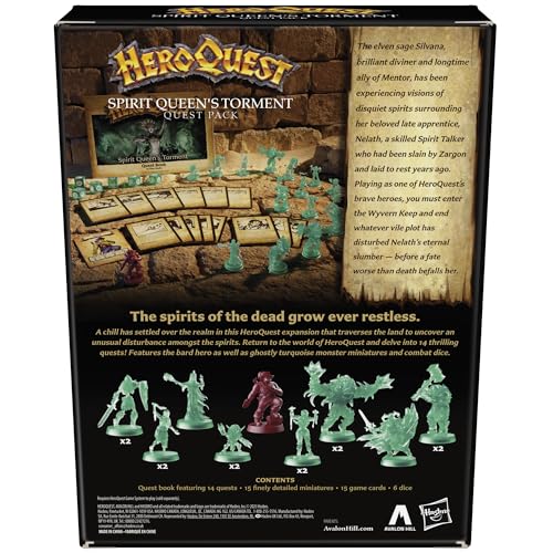 Avalon Hill HeroQuest Spirit Queen's Torment Quest Pack, Requires HeroQuest Game System to Play, Dungeon Crawler Games, Ages 14+, 2-5 Players, Strategy Games