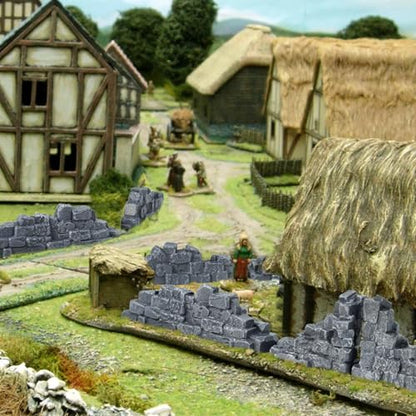 Warmtree Stone Wall Ruins for Terrain Sets Diorama Supplies | Miniature Terrain Building Tabletop Accessories Train Landscape Railroad Scenery Military Layout Model WarGaming Terrain