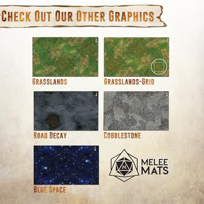 Melee Mats Wargaming Battle Mat, 48"x72" - Terrain for Warhammer 40K, Dungeons and Dragons, Tabletop RPG, Miniatures & Strategy Games - Durable Vinyl Map - color: Road Decay, size: 48"x72