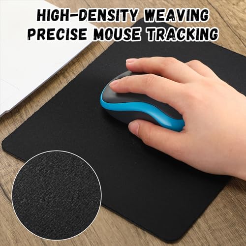 Crtiin 20 Pack Computer Mouse Pad Bulk Gaming Mouse Pad for Computers, Laptop, Office Home, with Non Slip Rubber Base, Black, 7.09 x 8.66 Inch