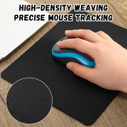 Crtiin 20 Pack Computer Mouse Pad Bulk Gaming Mouse Pad for Computers, Laptop, Office Home, with Non Slip Rubber Base, Black, 7.09 x 8.66 Inch