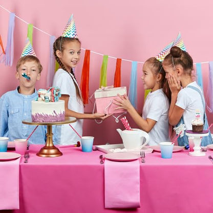 4 Pack Pink and Brown Party Tablecloth Bulks 54 x 108 Inches Disposable Plastic Pixel Gaming Tablecloth Pink Brown Table Cover for Picnic Video Game Birthday Party Supplies - color: Pink Brown, style: Video Game