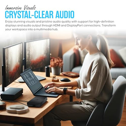 WD19S Dell Docking Station Dual Monitor - Dock Station with 180W + USB Type-C + HDMI + Dual DisplayPort - Ultimate Laptop Docking Station