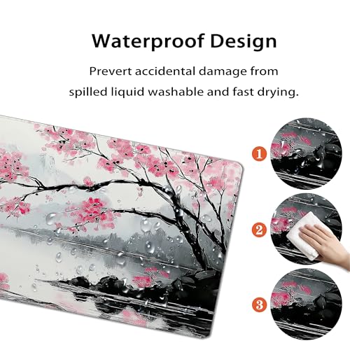 31.5”x11.8”Large Gaming Mouse Pad for Desk, Mouse Mat with Seamed Edges, Waterproof Desk Pad, Non-Slip Rubber Base, Keyboard Pad Computer Mat, Big XL Mousepad-japannese Landscape Painting - color: Japannese Landscape Painting