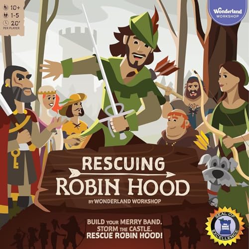 Rescuing Robin Hood – Cooperative Deck-Building Card & Strategy Tabletop Board Game | 1-5 Players | Ages 10+ | Medieval Fantasy Adventure | Kids, Teens, Adults, Family & Friends | Co-Op Fun Game Night