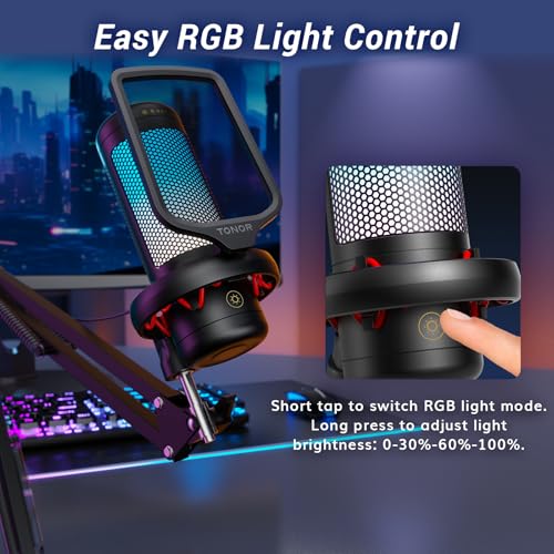 TONOR 붐 암이 있는 게이밍 마이크 세트, 콘텐츠 제작자용 보컬 콘덴서 마이크, 스탠드가 있는 PC용 USB 마이크, RGB, 탭 음소거, 게인 컨트롤, 게임 장비, 트위치, 스트리밍, TC310+ | 붐 암 세트, 제어 가능한 조명이 있는 USB 마이크, 원 탭 음소거, 볼륨 컨트롤, 디스코드, 트위치 스트리밍, 블랙, TC310+ - style: 붐 암이 있는 RGB 마이크