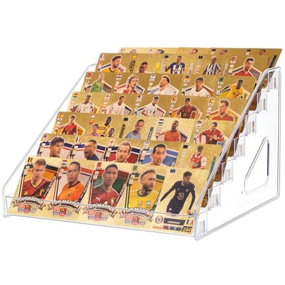 5 & 7 Tier Trading Card Display Stand, 12" Acrylic Card Stands for Display, versatile Card Stands for Sports Cards, Graded & Greeting Cards, Postcards, Vendor Stickers, with Snap-On Assembly（ 7 Tier ） - size: 7 Tier