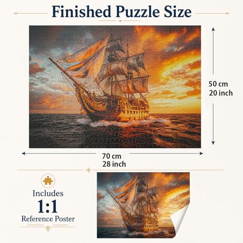 Jigsaw Puzzles for Adults 1000 Pieces Impossible Hard Difficult Challenging Puzzles for Adults 1000pc Puzzles Explore The Sailboat Jigsaw Puzzle 1000 Pieces 28 x 20 inch