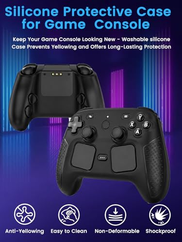 for Steam Controller 2 Case,Premium Silicone Protective Skin Cover, Non-Slip Grip Shockproof Anti-Scratch Full Body Sleeve for Controller 2 Gamepad,Black